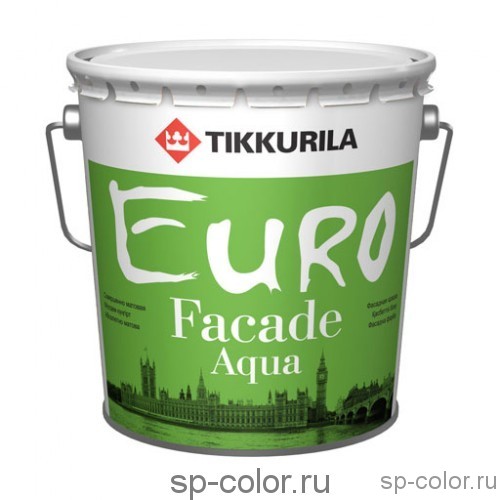 Tikkurila Euro Fasade Aqua силиконо акриловая фасадная краска 