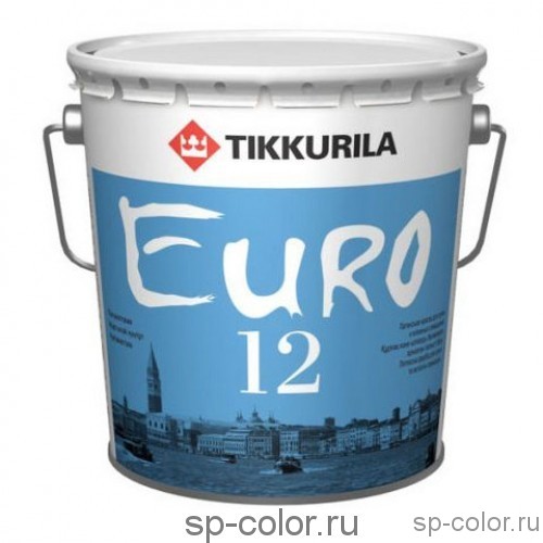 Tikkurila Euro 12 полуматовая латексная интерьерная краска для сухих и влажных помещений
